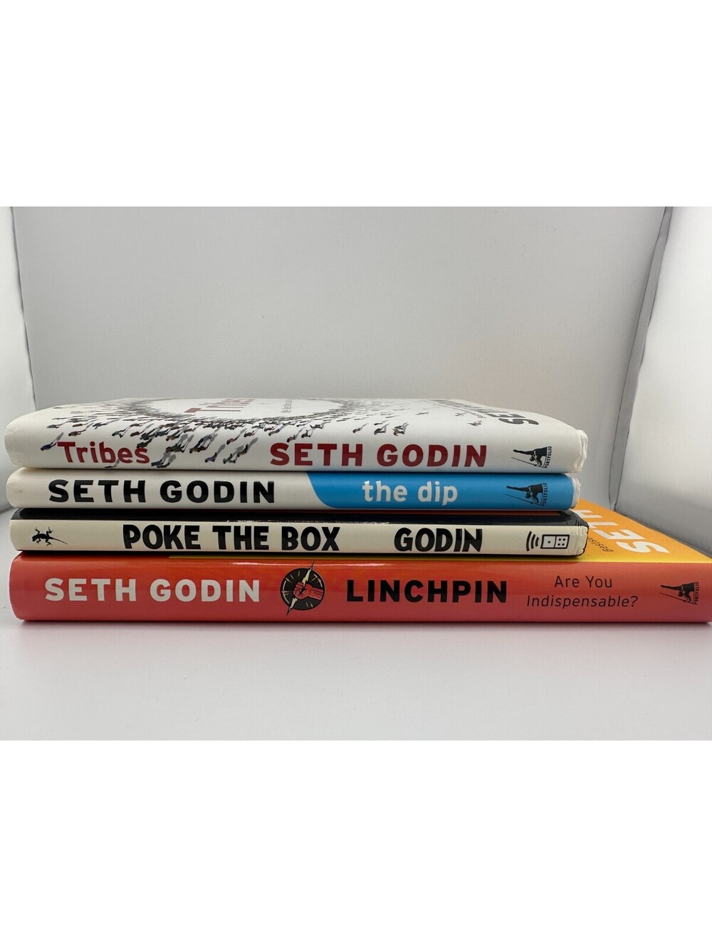 Seth Godin SIGNED 4 Book Lot Linchpin Tribes Dip Poke Box